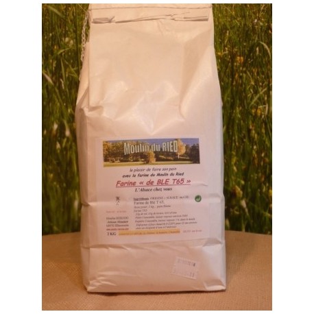 Farine de blé T65 en sac de 2kg - Vente en ligne de farines - Moulin Herzog  - Illhaeusern